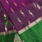 Purple Green  Light Weight Kanchi Soft Silk  Saree