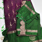 Purple Green  Light Weight Kanchi Soft Silk  Saree