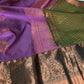 Purple Green  Light Weight Kanchi Vintage  Saree