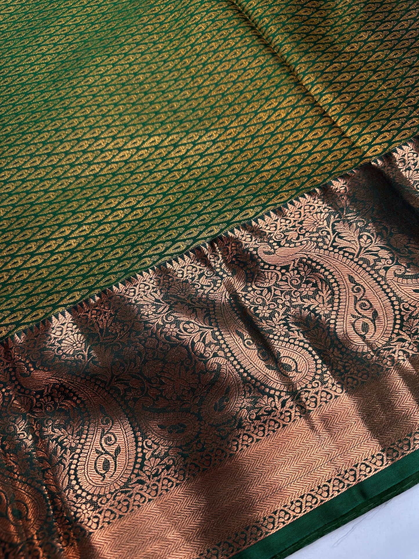 Purple Green  Light Weight Kanchi Vintage  Saree