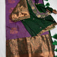 Purple Green  Light Weight Kanchi Vintage  Saree