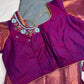 Blue Pink  Light Weight Kanchi Vintage  Saree