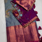 Blue Pink  Light Weight Kanchi Vintage  Saree
