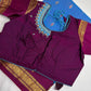 Blue Magenta Semi Gadwal Saree