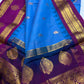 Blue Magenta Semi Gadwal Saree
