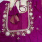 Cream Pink Semi Gadwal Saree