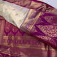 Cream Pink Semi Gadwal Saree