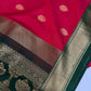 Pink Green Traditional Semi Gadwal Saree