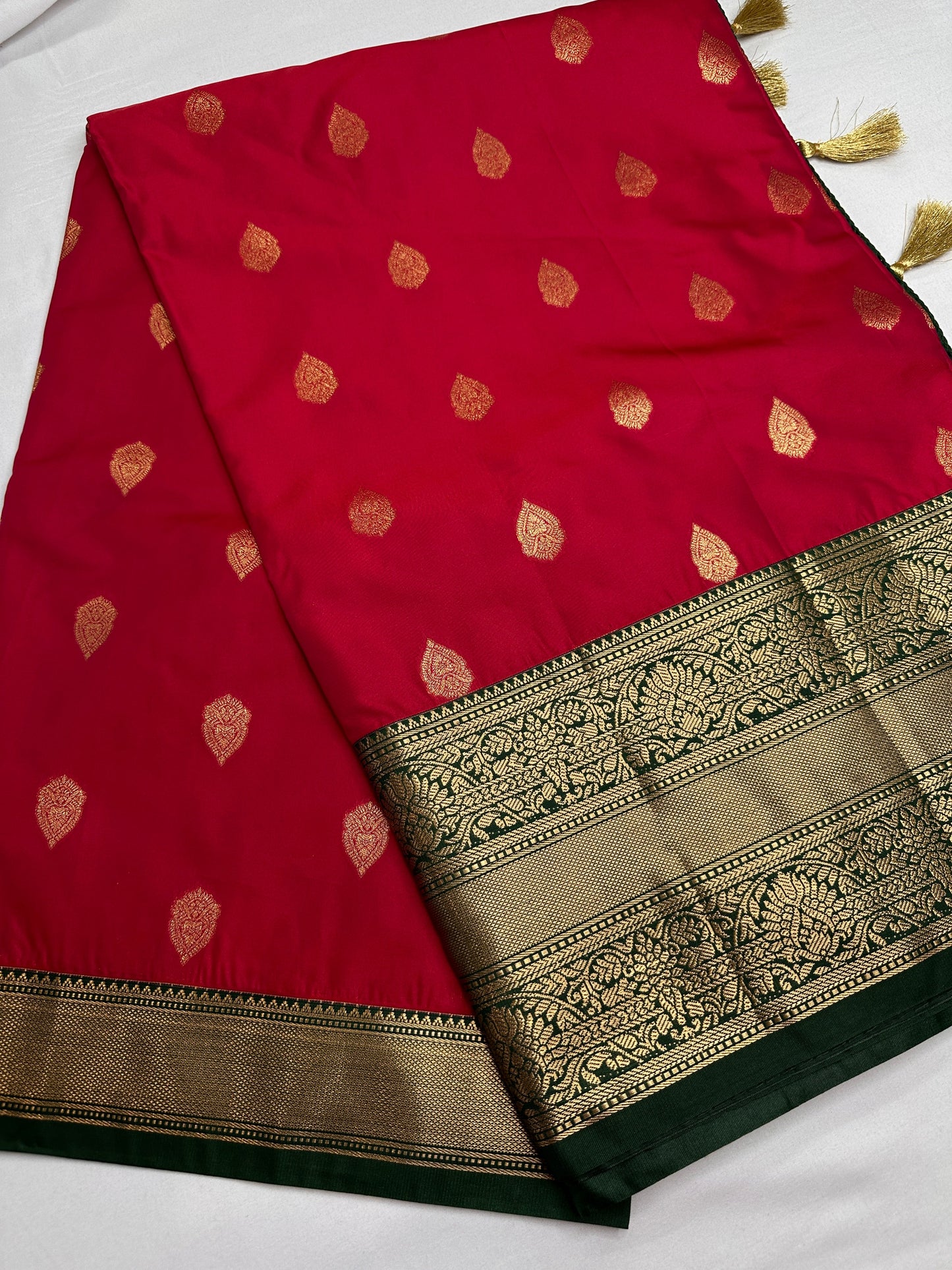 Pink Green Traditional Semi Gadwal Saree