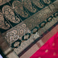 Pink Green Traditional Semi Gadwal Saree