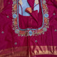 Blue Pink Traditional Semi Gadwal Saree