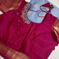 Blue Pink Traditional Semi Gadwal Saree