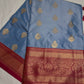 Blue Pink Traditional Semi Gadwal Saree
