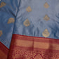 Blue Pink Traditional Semi Gadwal Saree