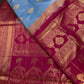 Blue Pink Traditional Semi Gadwal Saree