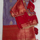 Lavender Pink Traditional Semi Gadwal Saree
