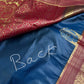 Blue Maroon Traditional Semi Gadwal Saree