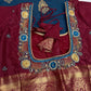 Blue Maroon Traditional Semi Gadwal Saree