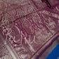 Blue Maroon Traditional Semi Gadwal Saree