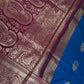 Blue Maroon Traditional Semi Gadwal Saree