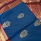 Blue Maroon Traditional Semi Gadwal Saree
