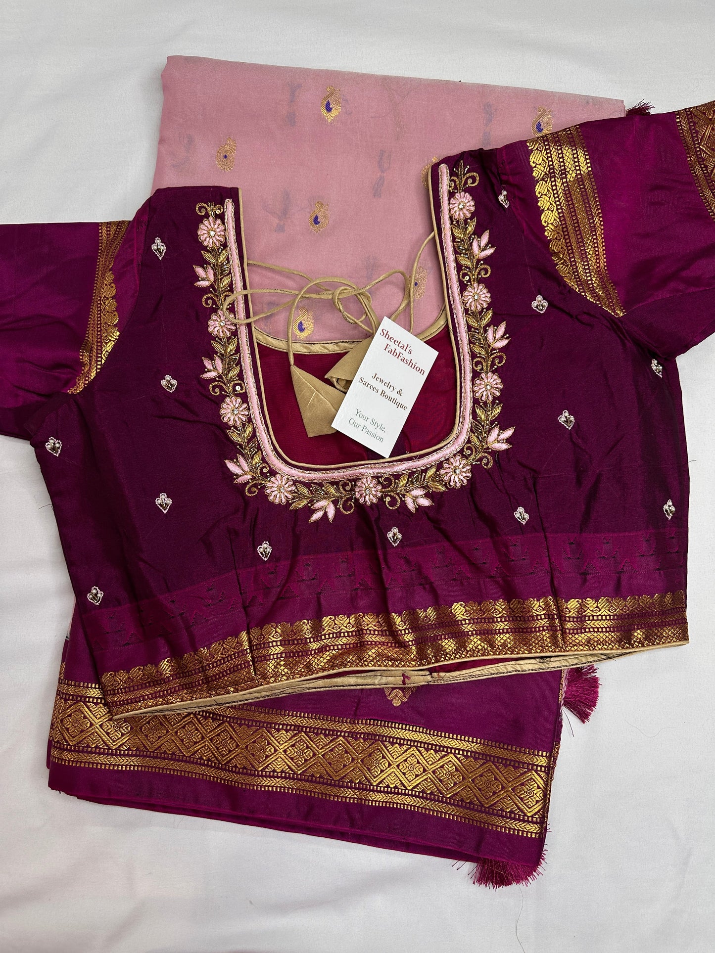 Pink Traditional Semi Gadwal Saree