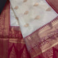 Cream Pink Semi Gadwal Saree