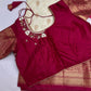 Cream Pink Semi Gadwal Saree