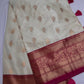 Cream Pink Semi Gadwal Saree