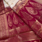 Cream Pink Semi Gadwal Saree