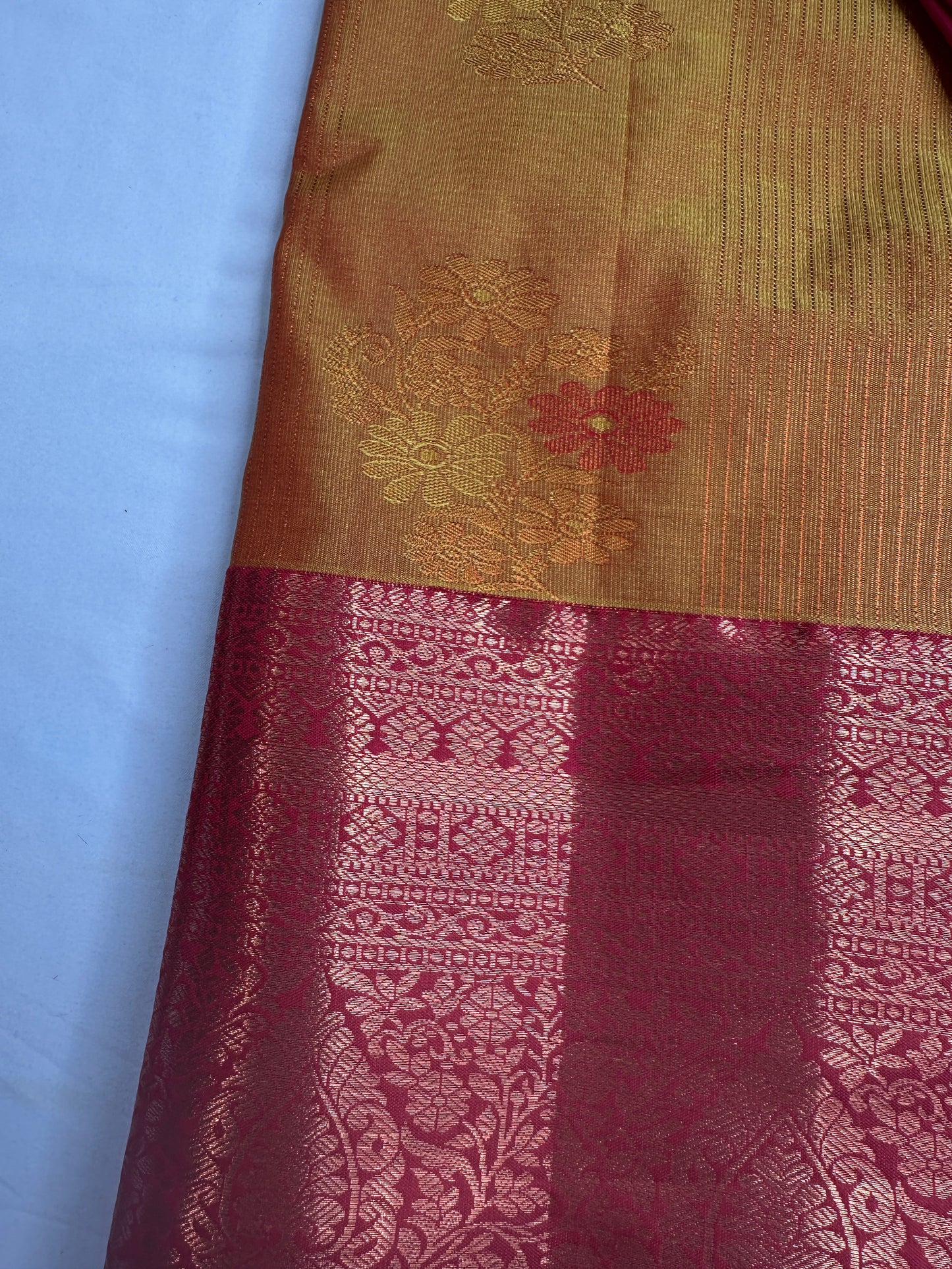 Vintage Orange  Pink Soft Silk Saree