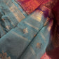 Vintage  Teal Maroon Soft Silk Saree