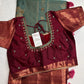 Vintage  Teal Maroon Soft Silk Saree