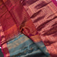Vintage  Teal Maroon Soft Silk Saree