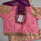 Purple Pink Brocade Semi Kanchi Silk  Saree