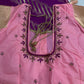 Purple Pink Brocade Semi Kanchi Silk  Saree
