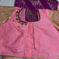 Purple Pink Brocade Semi Kanchi Silk  Saree