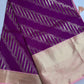 Purple Pink Brocade Semi Kanchi Silk  Saree