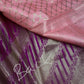 Purple Pink Brocade Semi Kanchi Silk  Saree