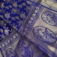 Blue Brocade Semi Kanchi Silk  Saree