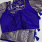 Blue Brocade Semi Kanchi Silk  Saree