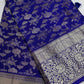 Blue Brocade Semi Kanchi Silk  Saree