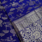 Blue Brocade Semi Kanchi Silk  Saree