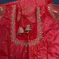 Red Brocade Semi Kanchi Silk  Saree