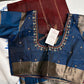 Brown Blue Light Weight Kanchi Soft Silk  Saree