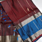 Brown Blue Light Weight Kanchi Soft Silk  Saree