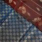 Brown Blue Light Weight Kanchi Soft Silk  Saree