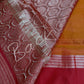Orange Red Light Weight Kanchi Soft Silk  Saree