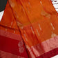 Orange Red Light Weight Kanchi Soft Silk  Saree