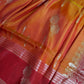 Orange Red Light Weight Kanchi Soft Silk  Saree